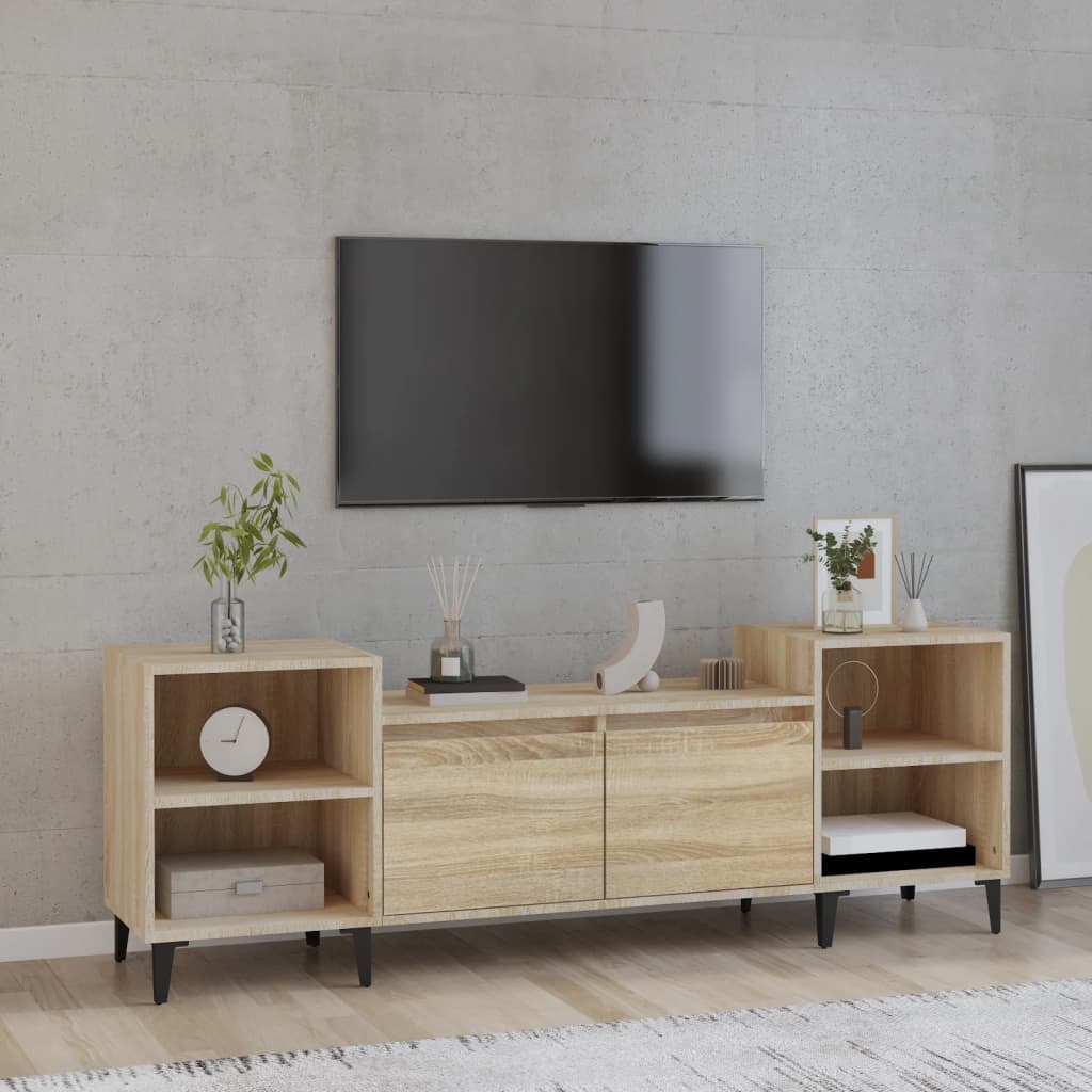 Vidaxl tv-meubel 160x35x55 cm bewerkt hout sonoma eikenkleurig