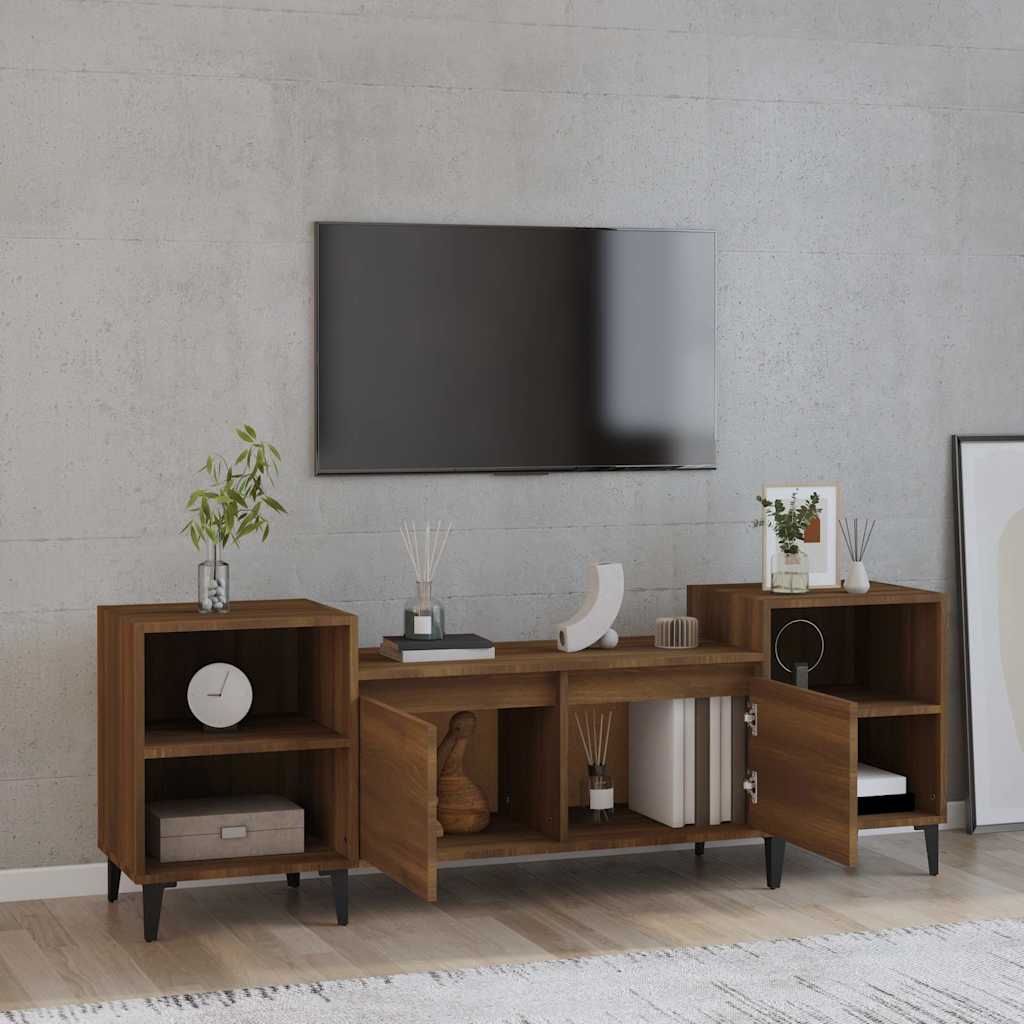 Vidaxl tv-meubel 160x35x55 cm bewerkt hout bruin eikenkleur