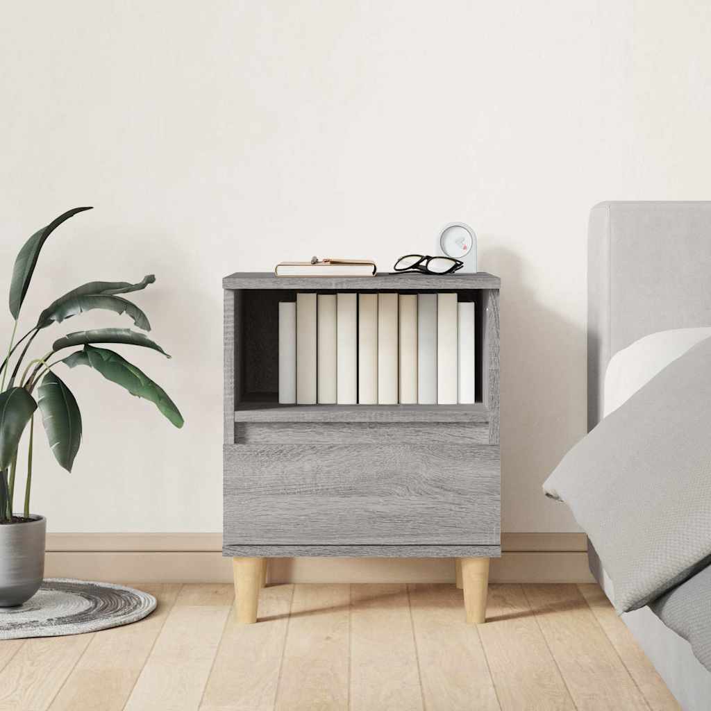 Vidaxl nachtkastje 40x35x50 cm grijs sonoma eikenkleurig