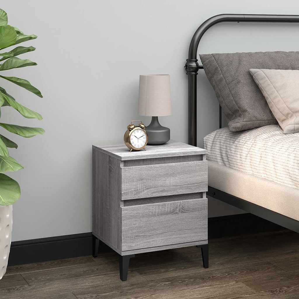 Vidaxl nachtkastjes 2 st 40x35x50 cm grijs sonoma eikenkleurig