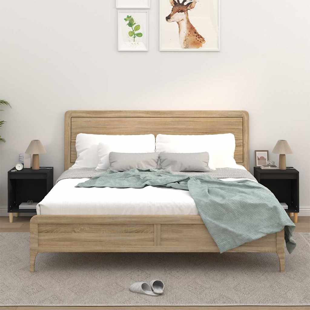Vidaxl nachtkastjes 2 st 40x35x50 cm zwart