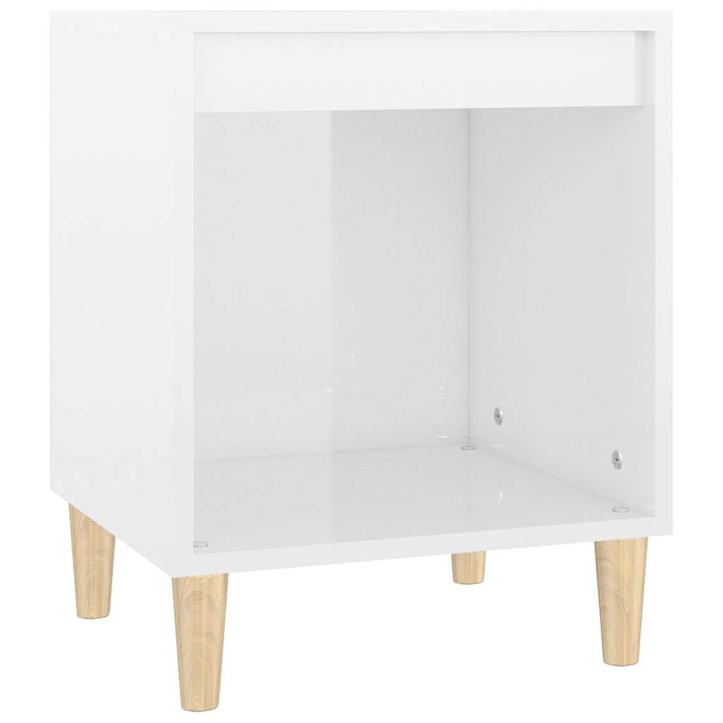 Vidaxl nachtkastje 40x35x50 cm bewerkt hout hoogglans wit
