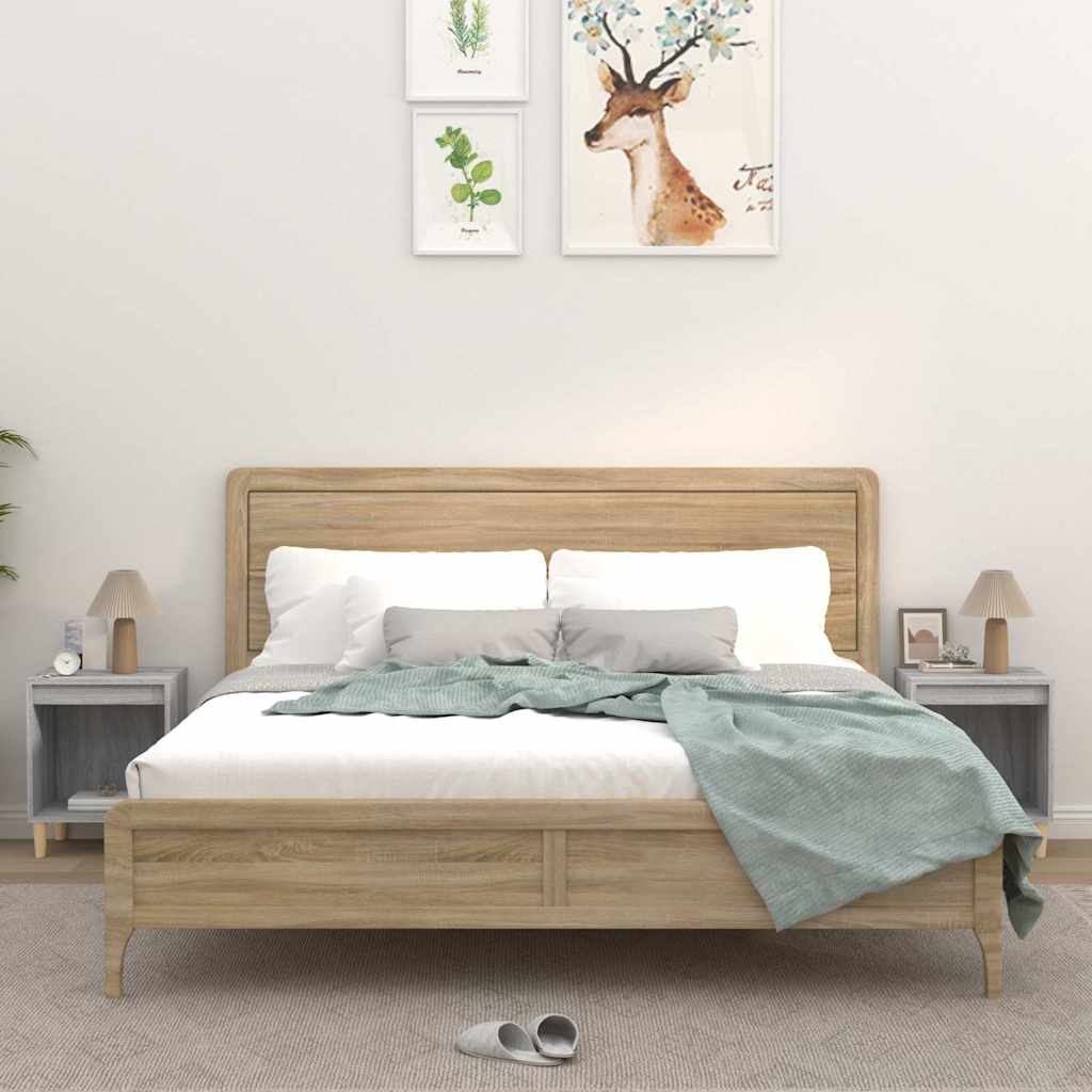 Vidaxl nachtkastjes 2 st 40x35x50 cm grijs sonoma eikenkleurig