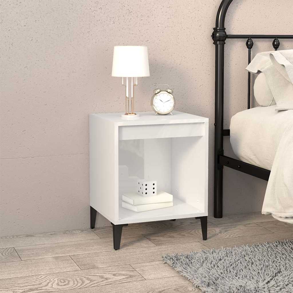 Vidaxl nachtkastjes 2 st 40x35x50 cm hoogglans wit