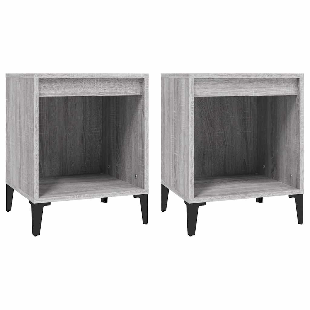 Vidaxl nachtkastjes 2 st 40x35x50 cm grijs sonoma eikenkleurig