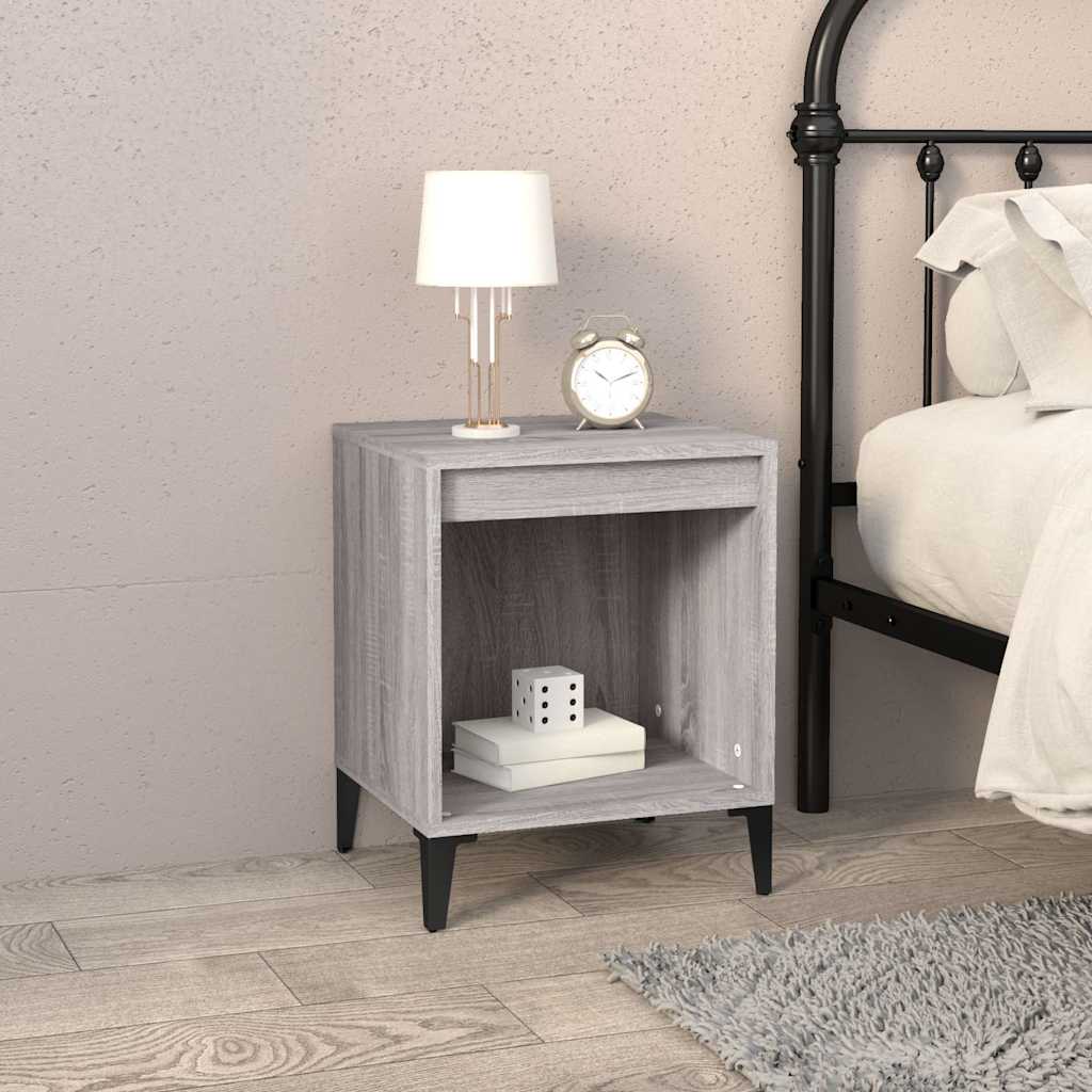 Vidaxl nachtkastjes 2 st 40x35x50 cm grijs sonoma eikenkleurig