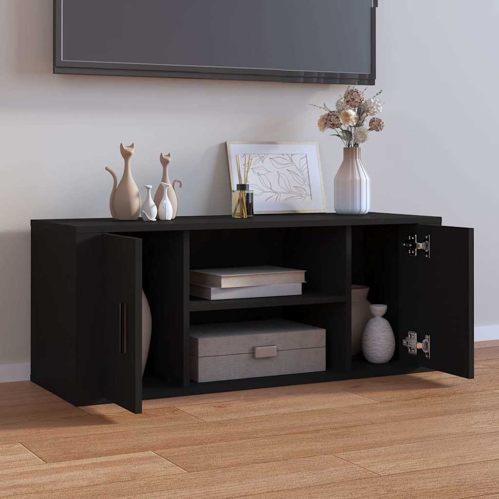 Vidaxl tv-meubel 100x35x40 cm bewerkt hout zwart