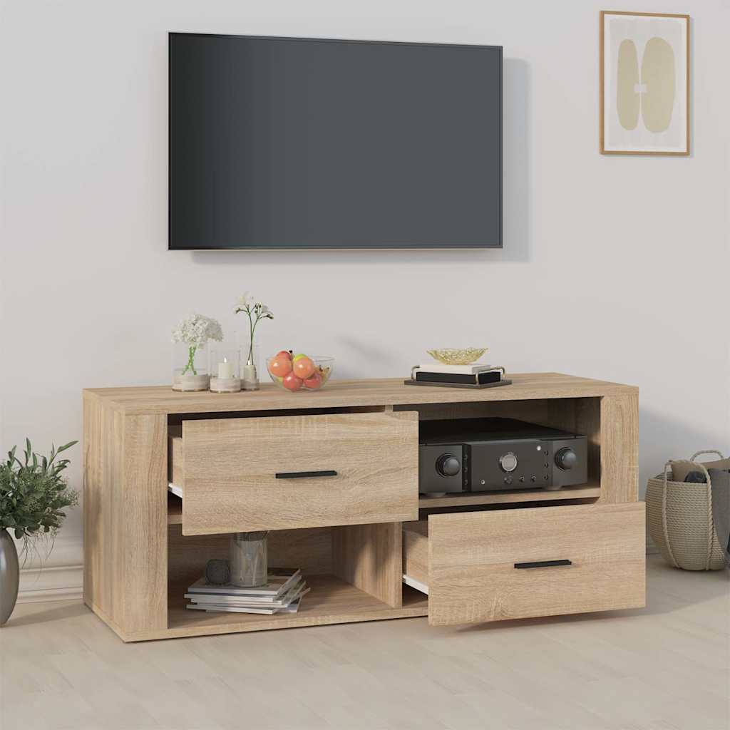Vidaxl tv-meubel 100x35x40 cm bewerkt hout sonoma eikenkleurig