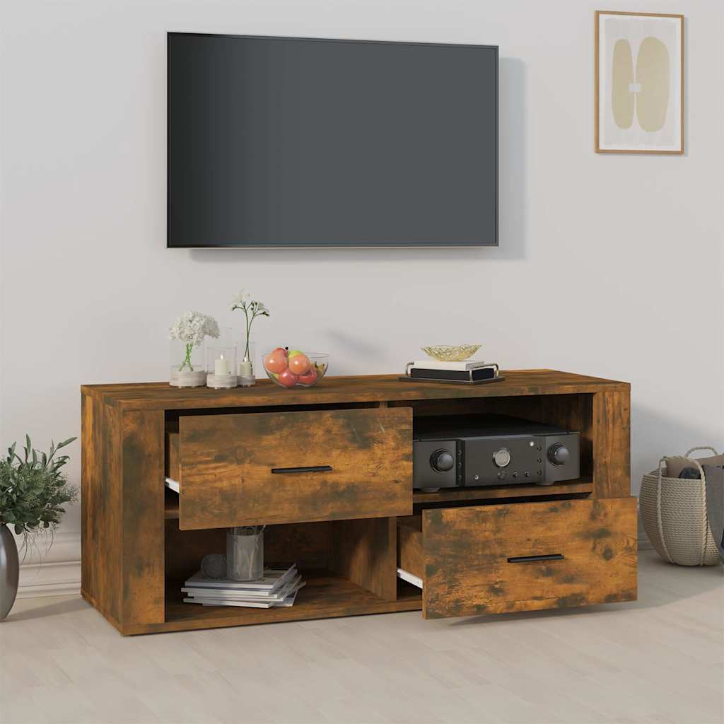 Vidaxl tv-meubel 100x35x40 cm bewerkt hout gerookt eikenkleurig