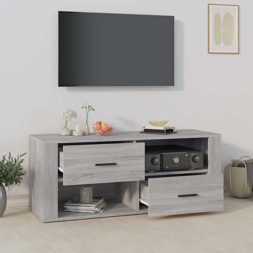 Vidaxl tv-meubel 100x35x40 cm bewerkt hout grijs sonoma eikenkleurig