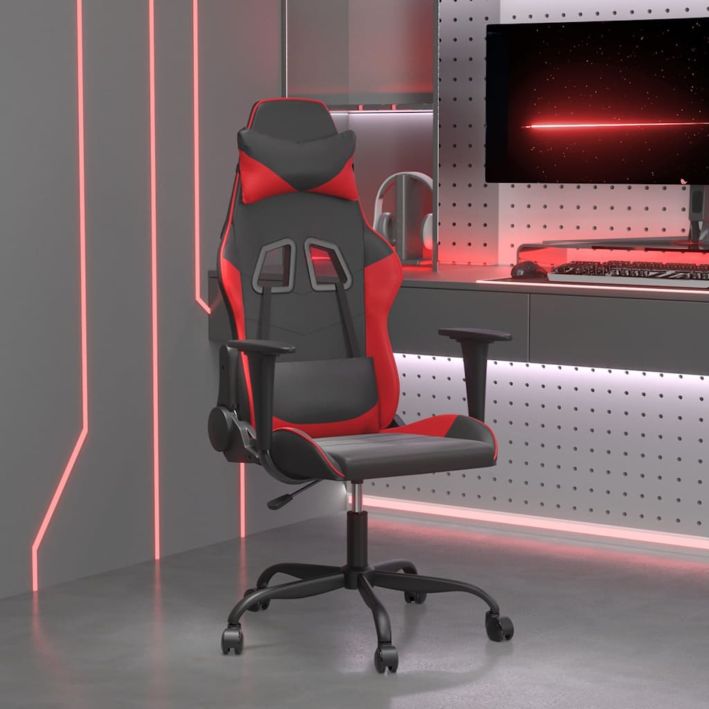 Vidaxl gamestoel kunstleer zwart en rood