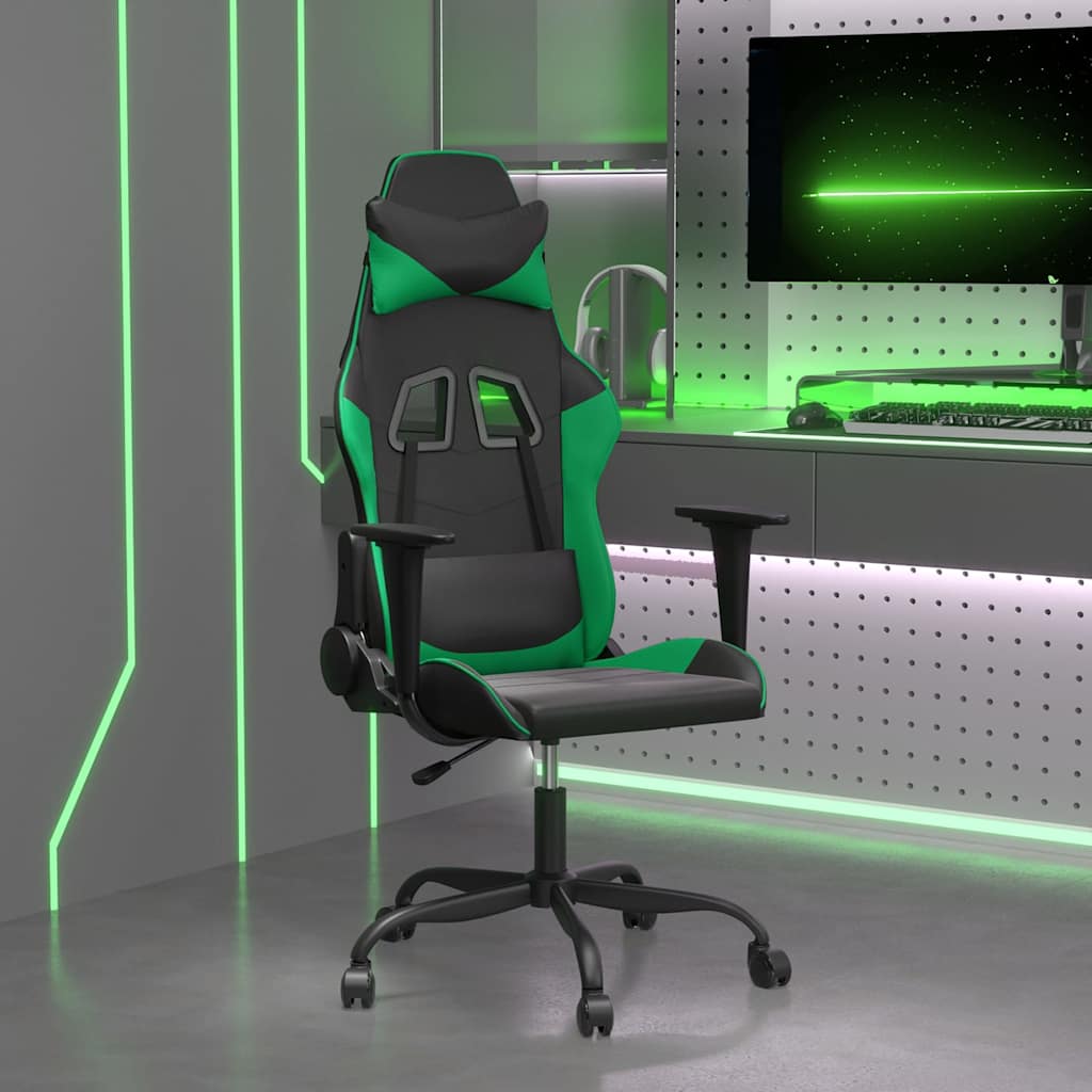 Vidaxl gamestoel kunstleer zwart en groen