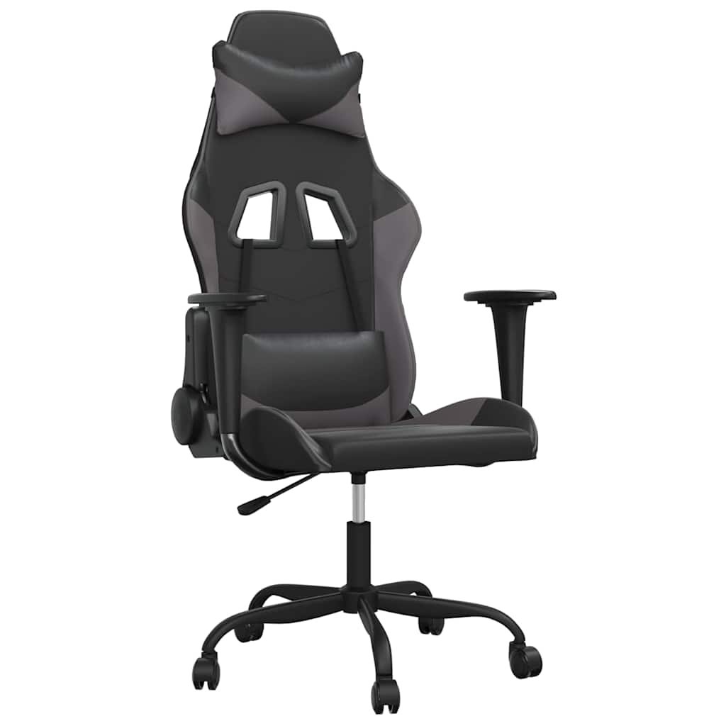 Vidaxl gamestoel kunstleer zwart en grijs