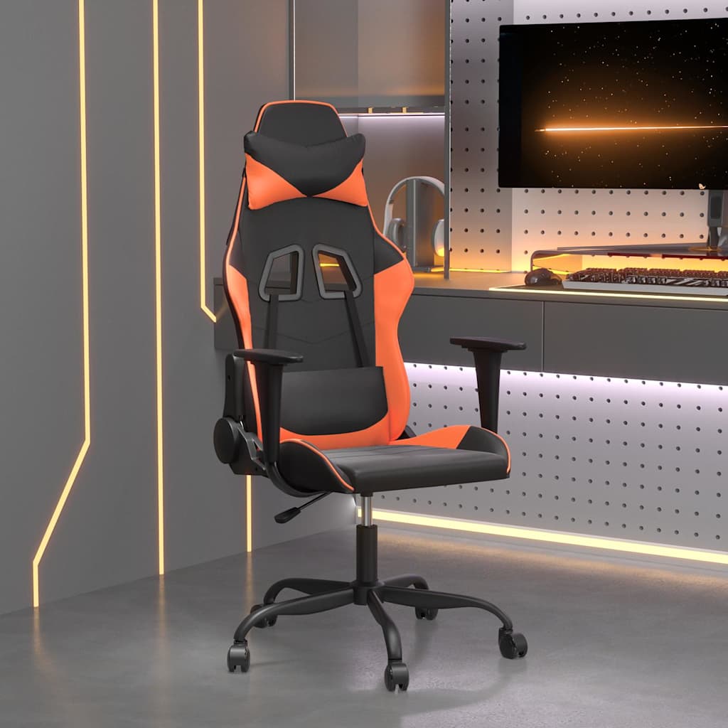 Vidaxl gamestoel kunstleer zwart en oranje