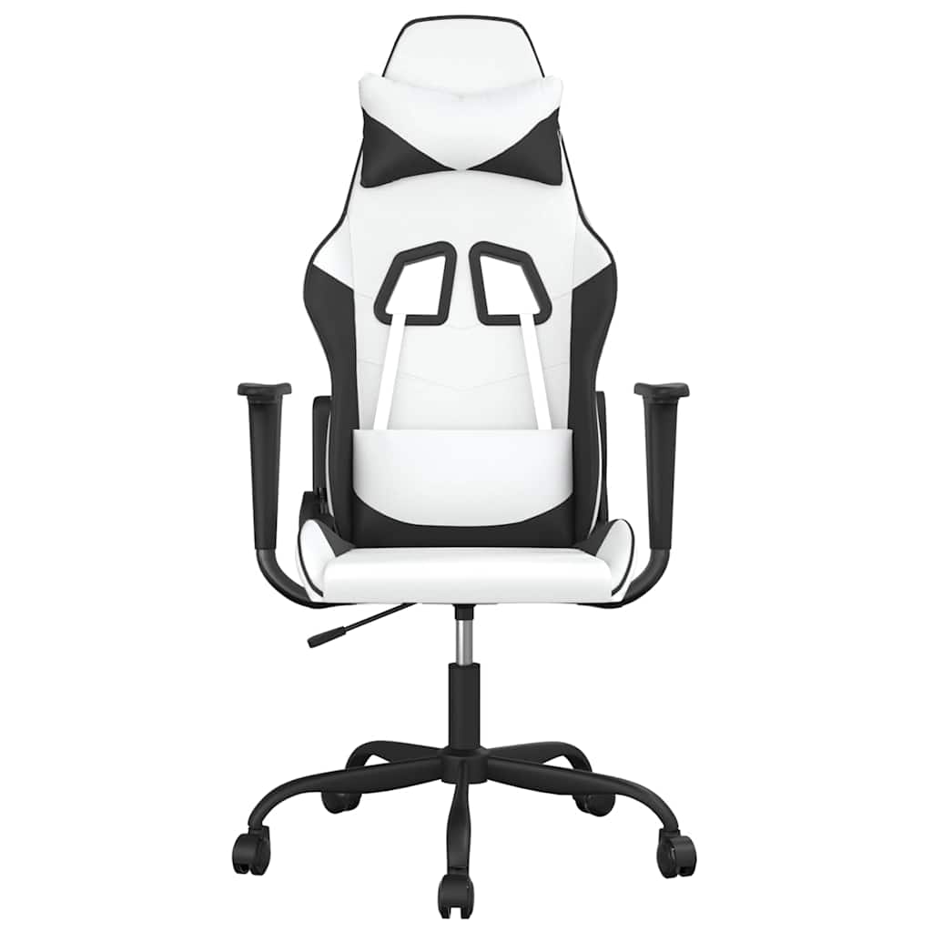 Vidaxl gamestoel kunstleer wit en zwart