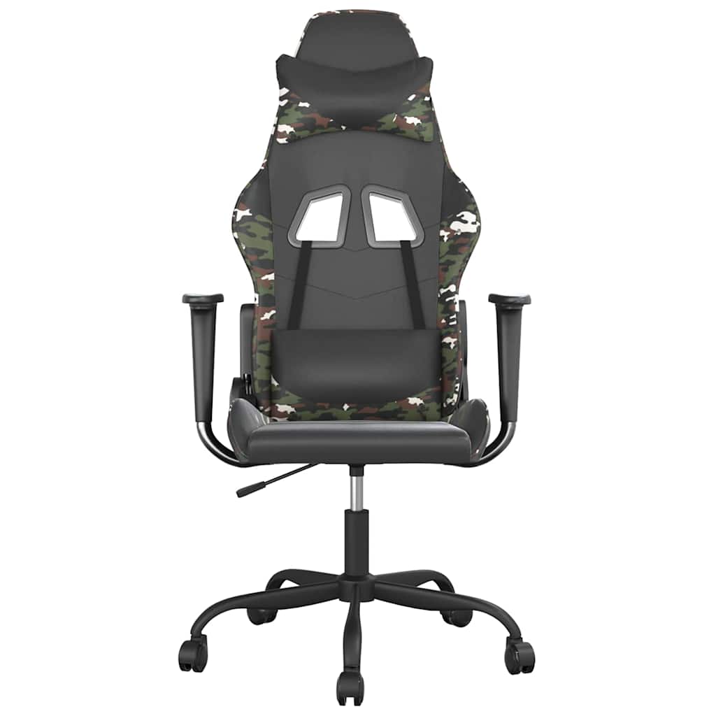 Vidaxl gamestoel kunstleer zwart en camouflage