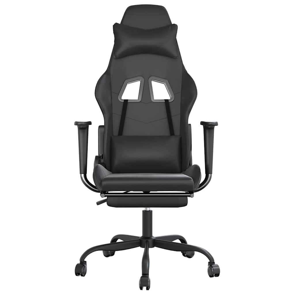 Vidaxl gamestoel met voetensteun kunstleer zwart