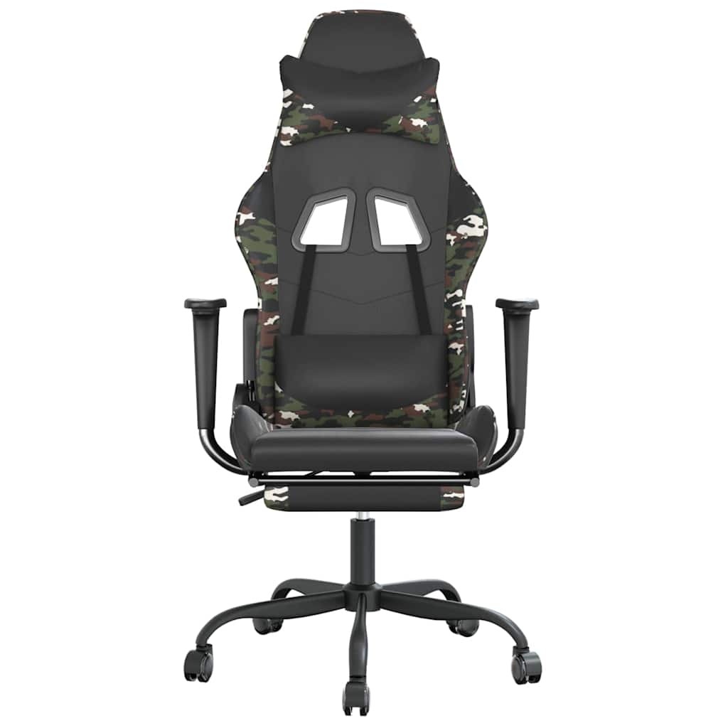 Vidaxl gamestoel met voetensteun kunstleer zwart en camouflage
