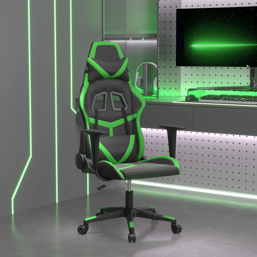 Vidaxl gamestoel kunstleer zwart en groen