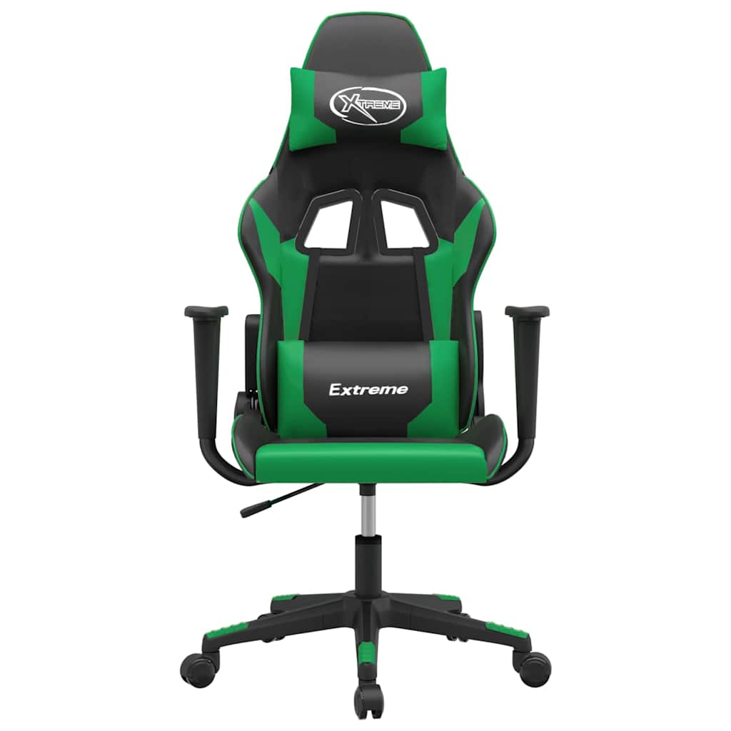 Vidaxl gamestoel kunstleer zwart en groen