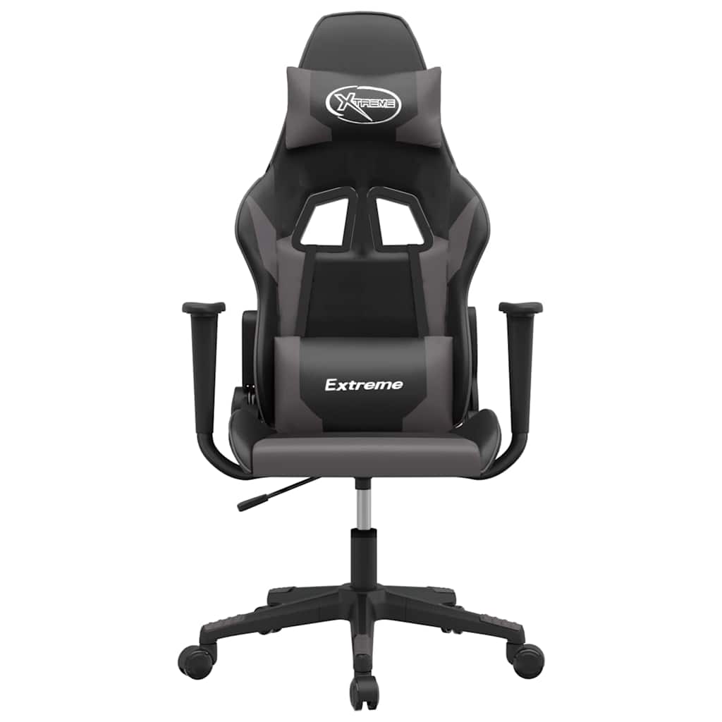Vidaxl gamestoel kunstleer zwart en grijs