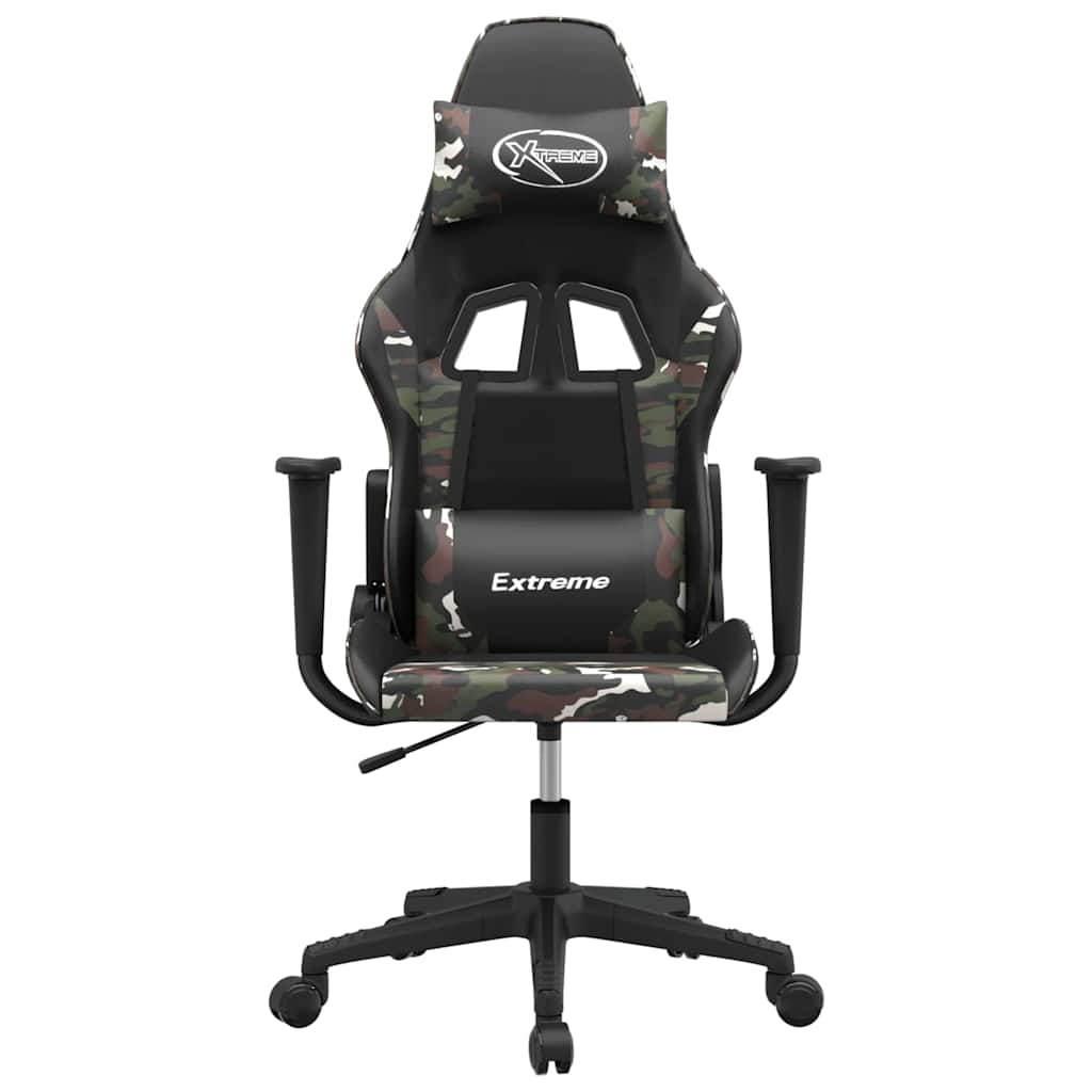Vidaxl gamestoel kunstleer zwart en camouflage