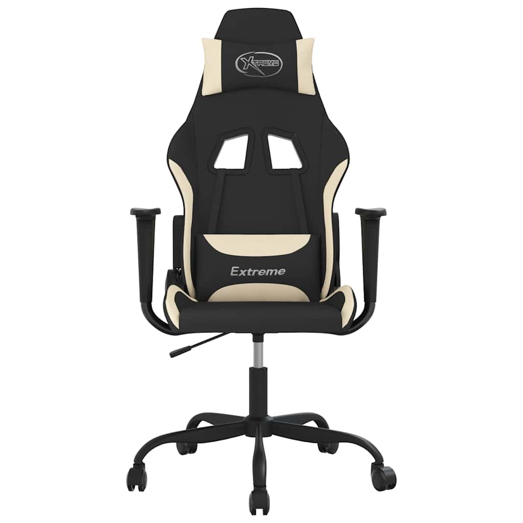 Vidaxl gamestoel stof zwart en crème