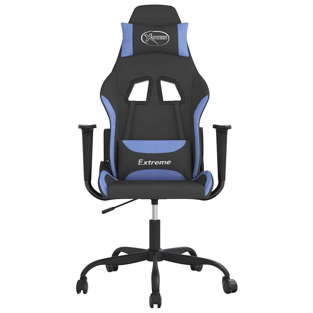 Vidaxl gamestoel stof zwart en blauw