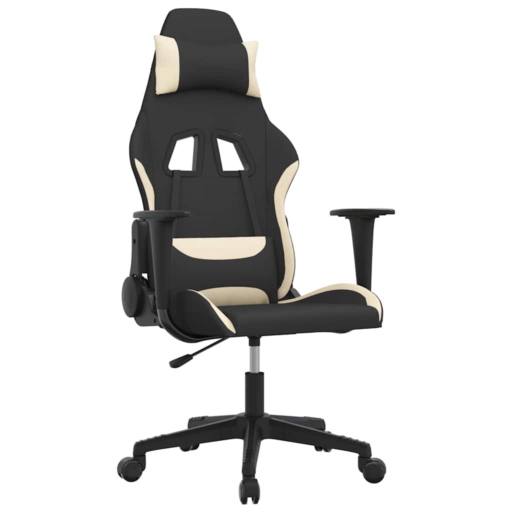 Vidaxl gamestoel stof zwart en crème