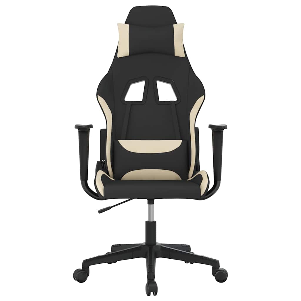 Vidaxl gamestoel stof zwart en crème