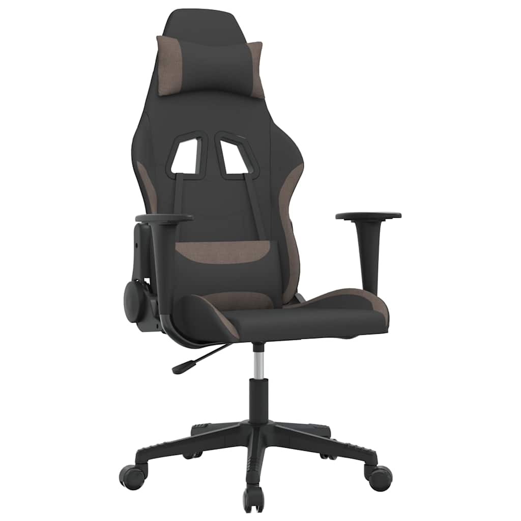 Vidaxl gamestoel stof zwart en taupe