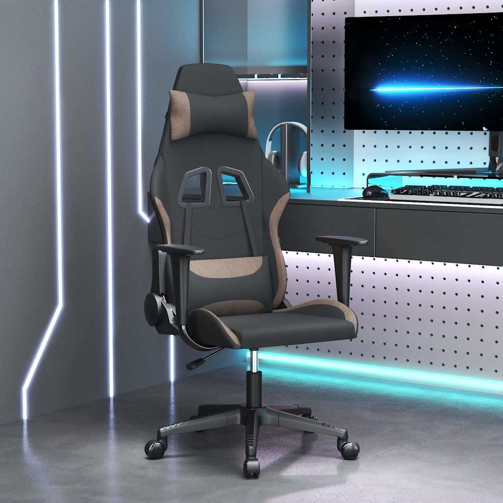 Vidaxl gamestoel stof zwart en taupe