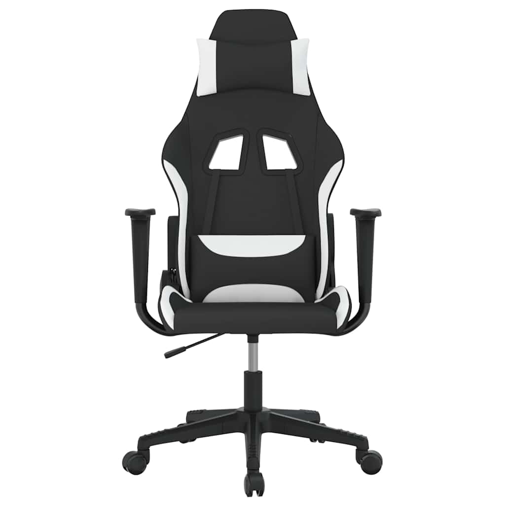 Vidaxl gamestoel stof zwart en wit
