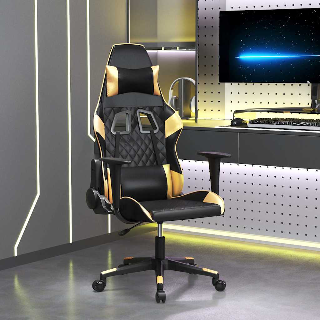 Vidaxl gamestoel kunstleer zwart en goud