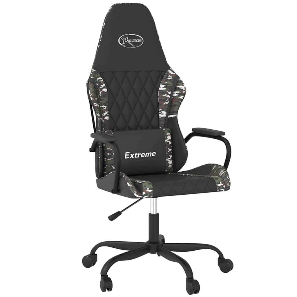 Vidaxl gamestoel kunstleer zwart en camouflage