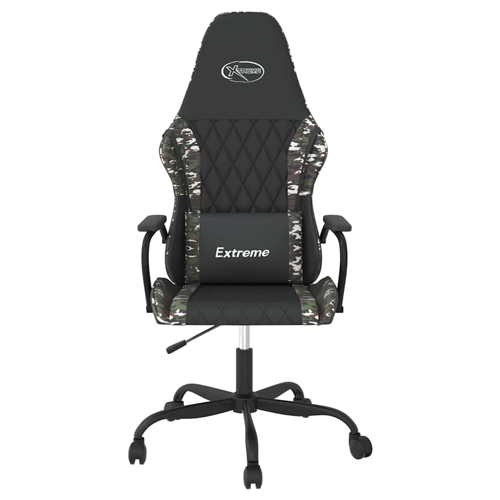 Vidaxl gamestoel kunstleer zwart en camouflage