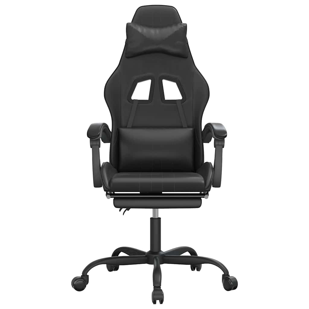 Vidaxl gamestoel met voetensteun kunstleer zwart