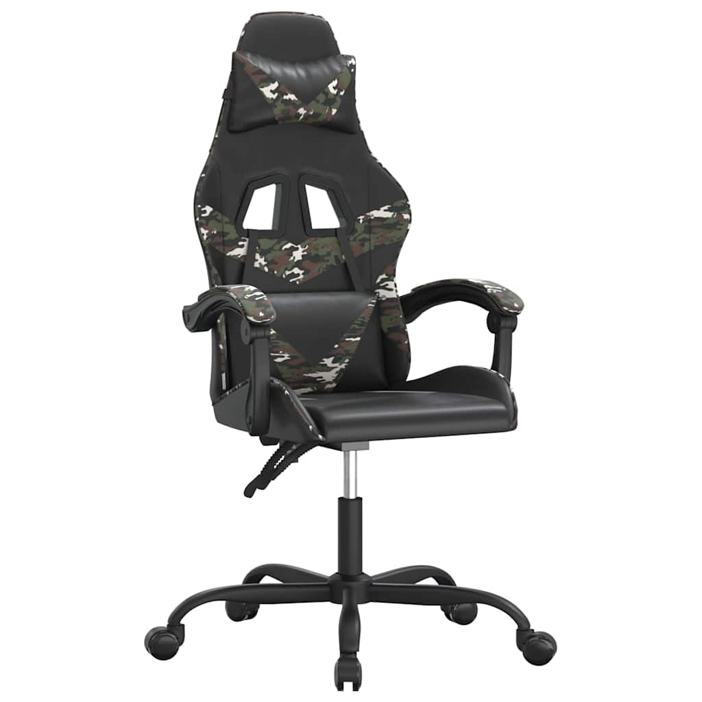 Vidaxl gamestoel kunstleer zwart en camouflage