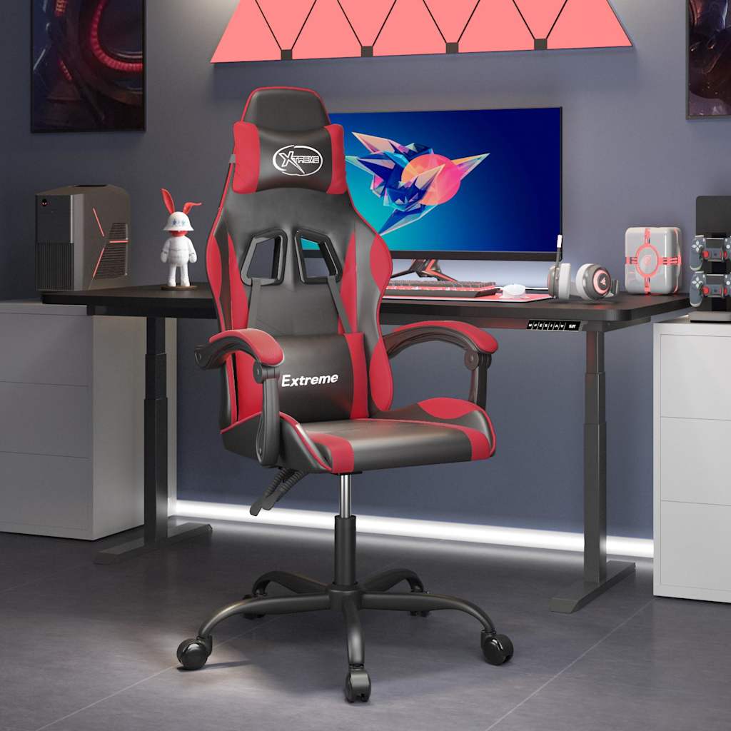 Vidaxl gamestoel kunstleer zwart en rood
