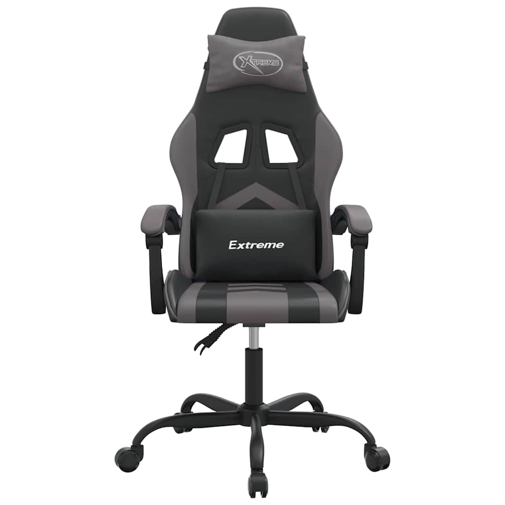 Vidaxl gamestoel kunstleer zwart en grijs