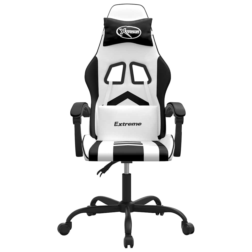 Vidaxl gamestoel kunstleer wit en zwart