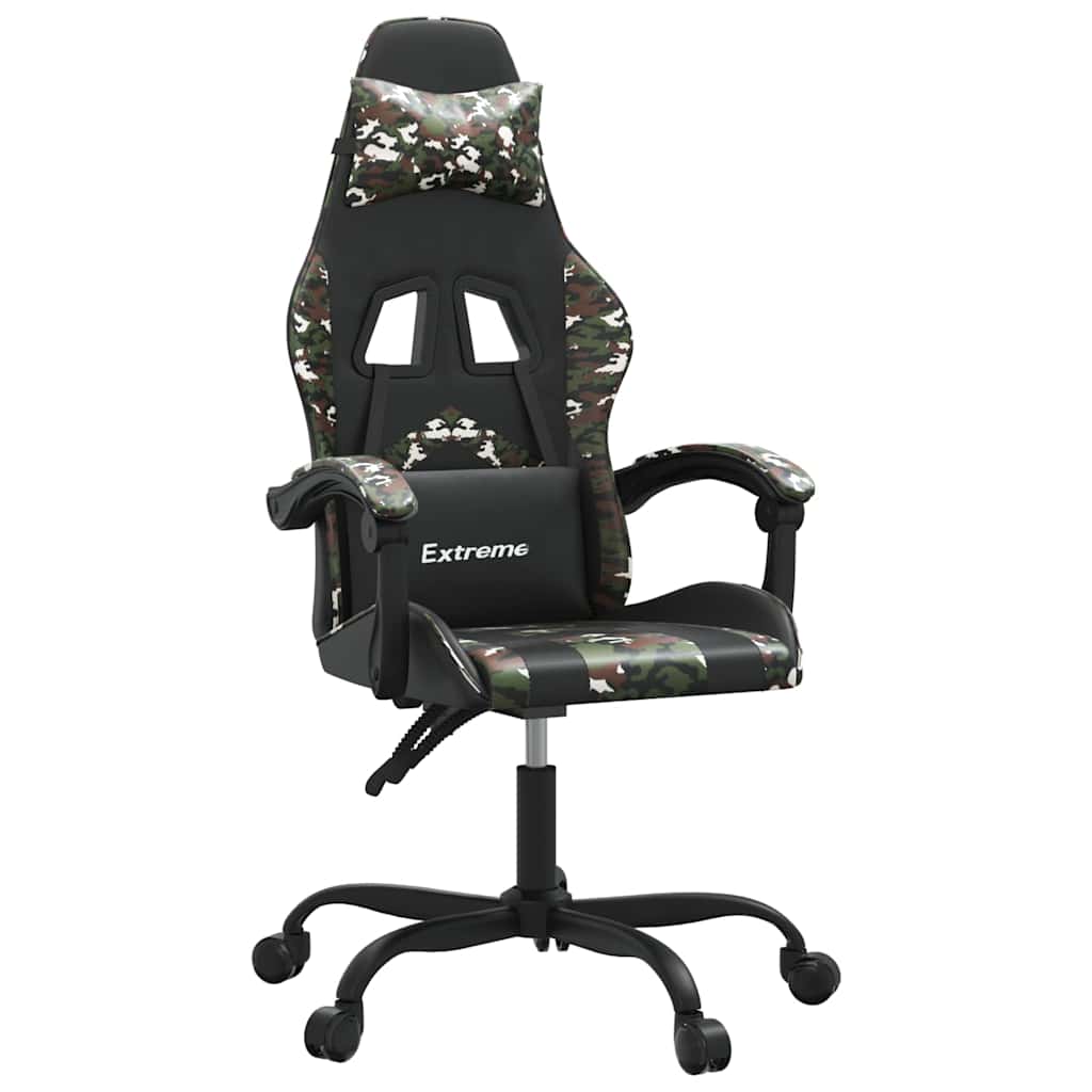 Vidaxl gamestoel kunstleer zwart en camouflage