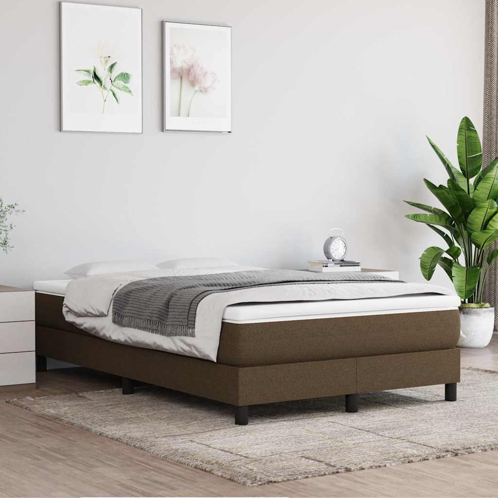 Vidaxl boxspring bed 120x200 cm stof donkerbruin
