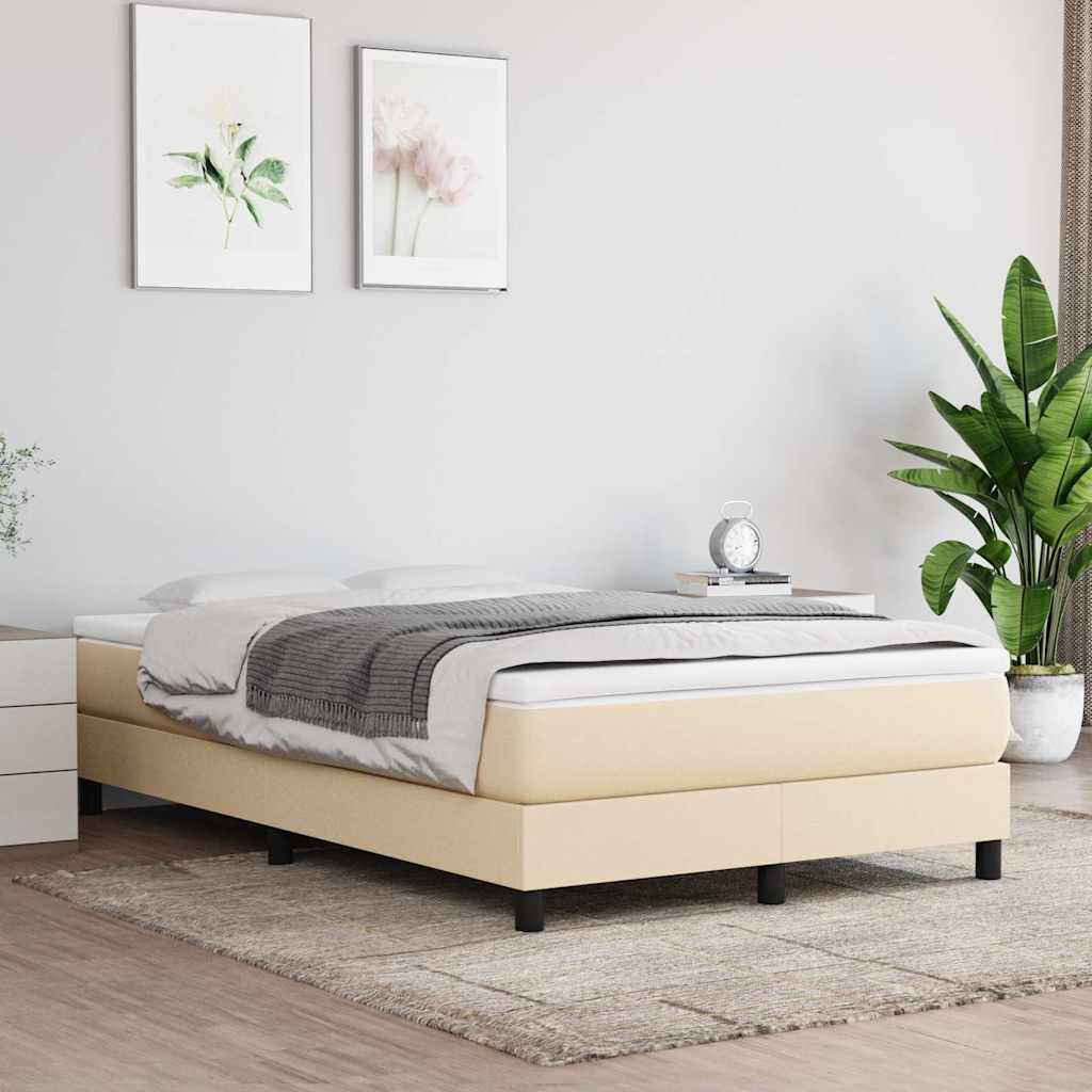 Vidaxl boxspring bed 120x200 cm stof crèmekleurig