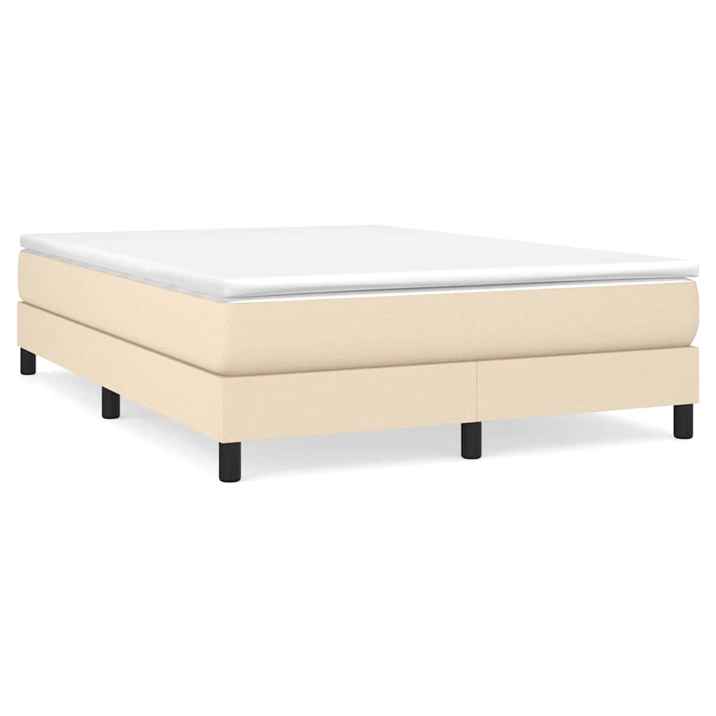Vidaxl boxspring bed stof crèmekleurig 140x200 cm