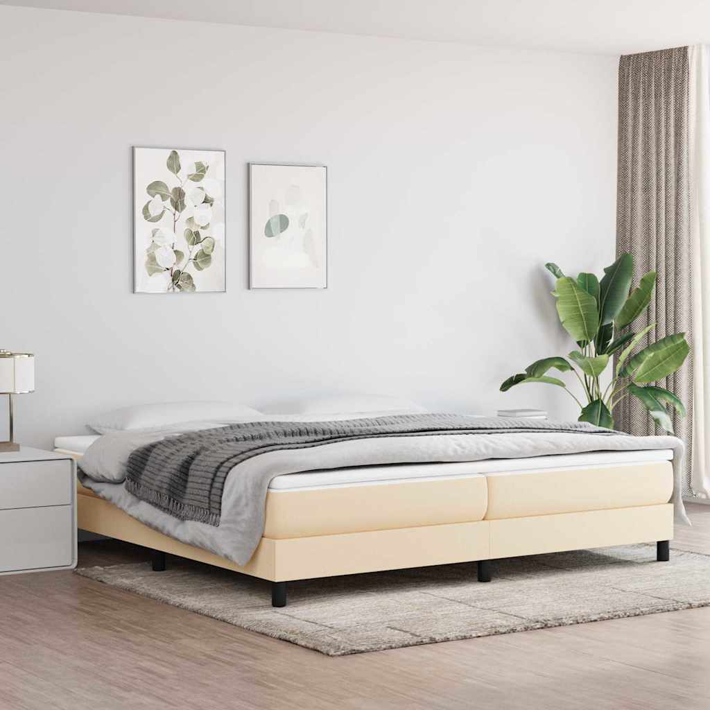 Vidaxl boxspring bed stof crèmekleurig 200x200 cm