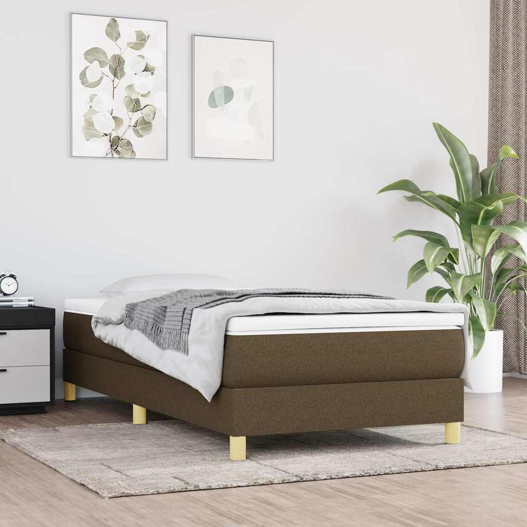 Vidaxl boxspring bed 90x190 cm stof donkerbruin