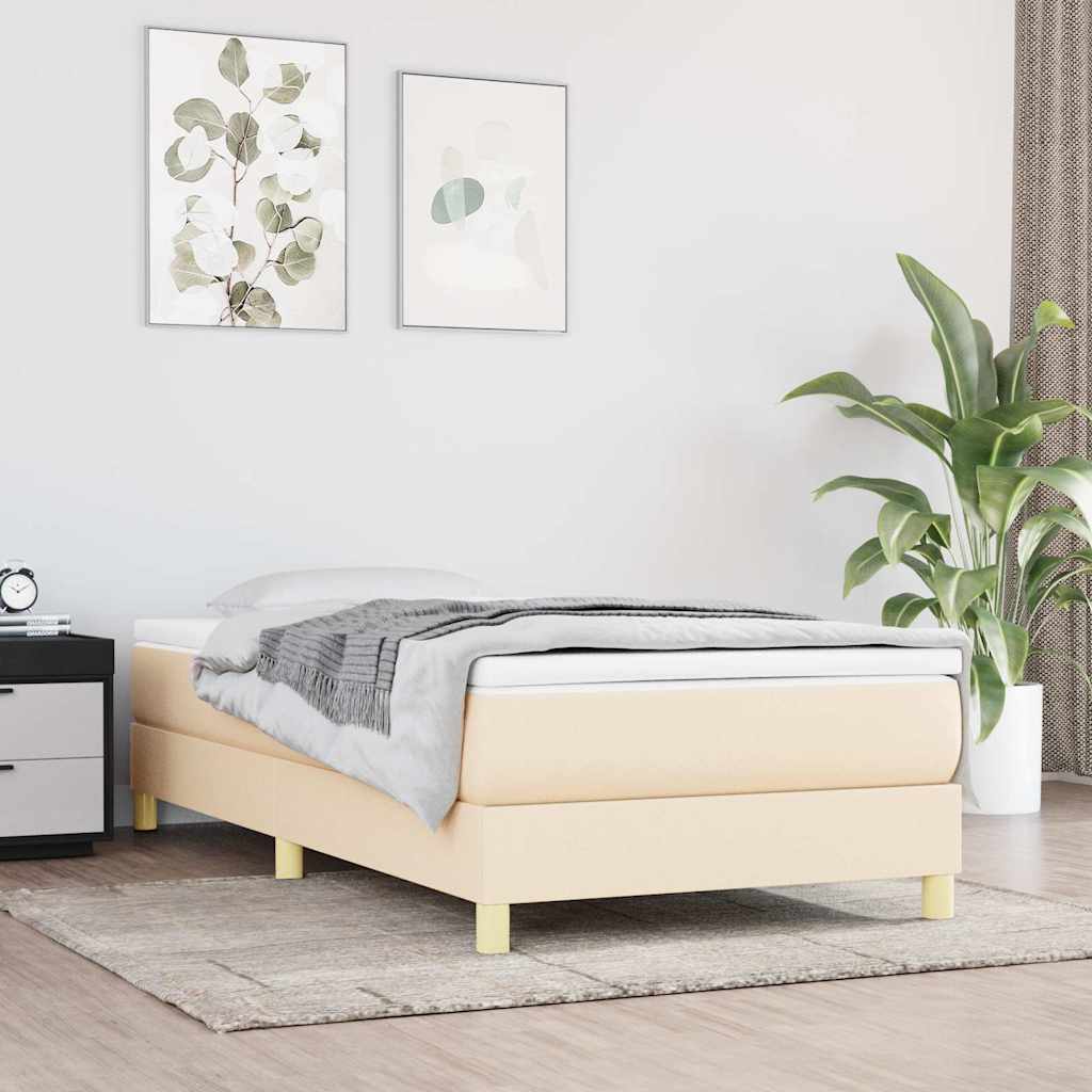 Vidaxl boxspring bed 100x200 cm stof crèmekleurig