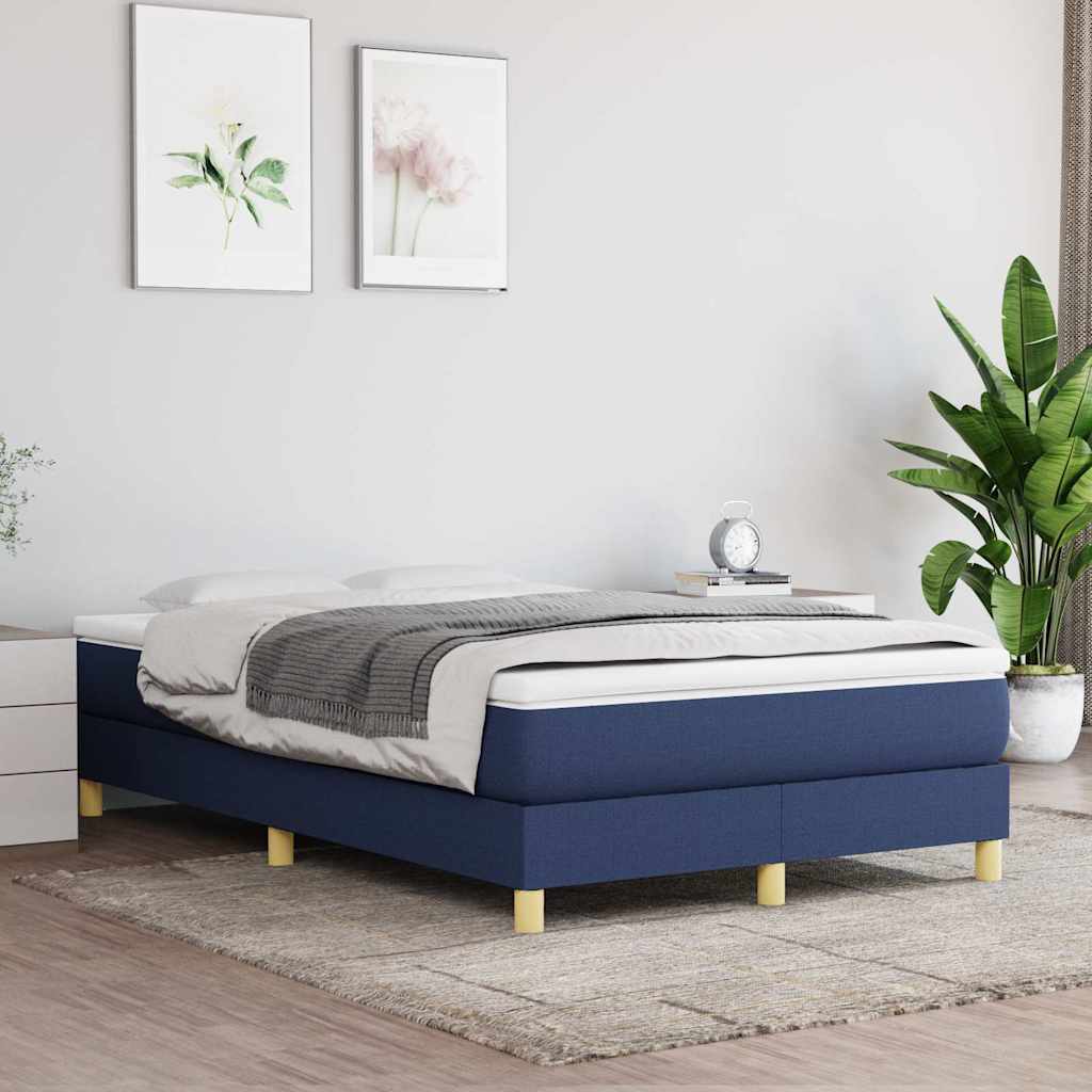Vidaxl boxspring bed 120x200 cm stof blauw