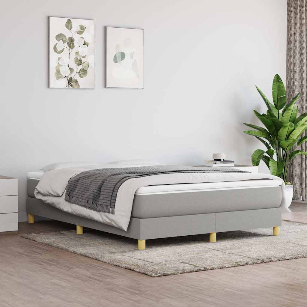 Vidaxl boxspring bed stof lichtgrijs 140x190 cm